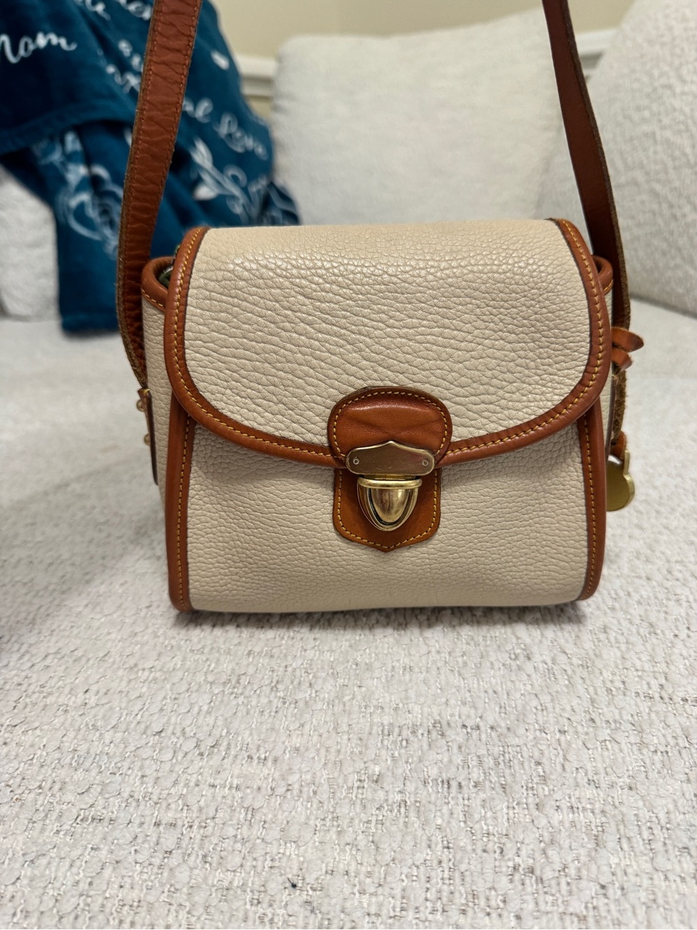 Dooney & Bourke Vintage All Weather Leather Bone British Tan lock Crossbody
